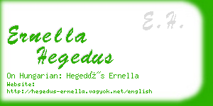 ernella hegedus business card